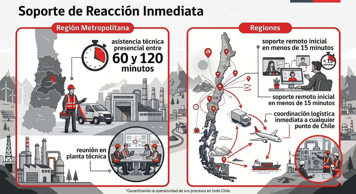 Soporte técnico de reacción inmediata para compresores de aire en Chile